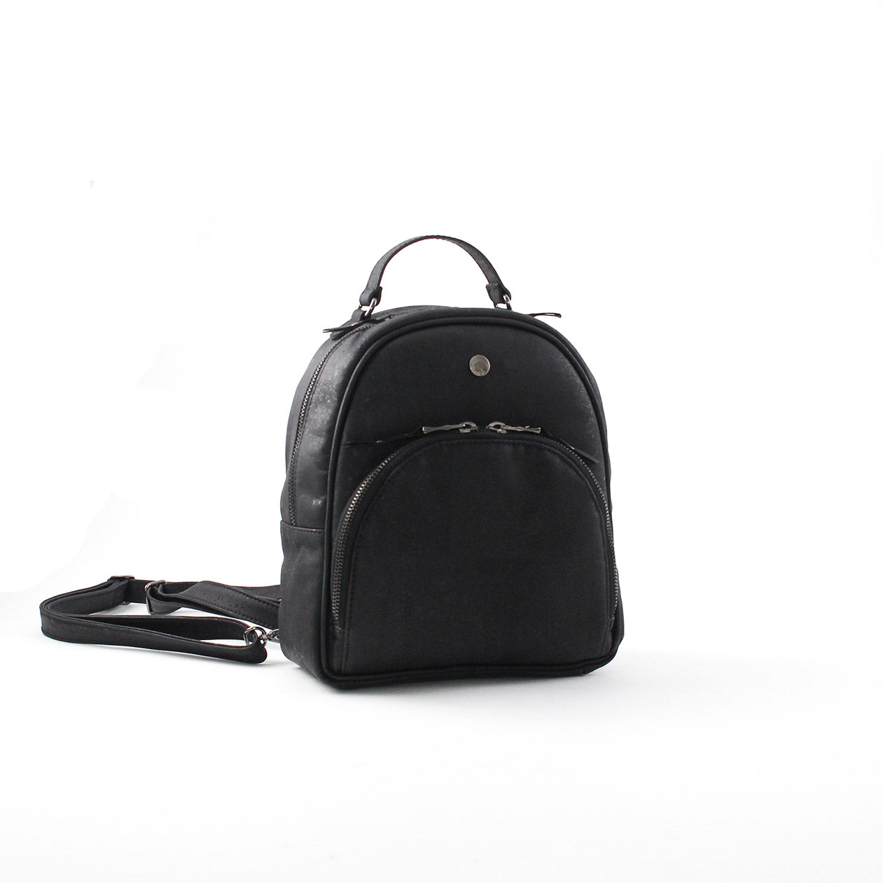Binca Cork Backpack In Black And Gold - Eluxe Exclusives