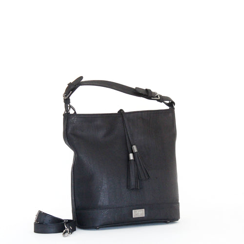 cork black hobo purse made in portugal cork leather handbags