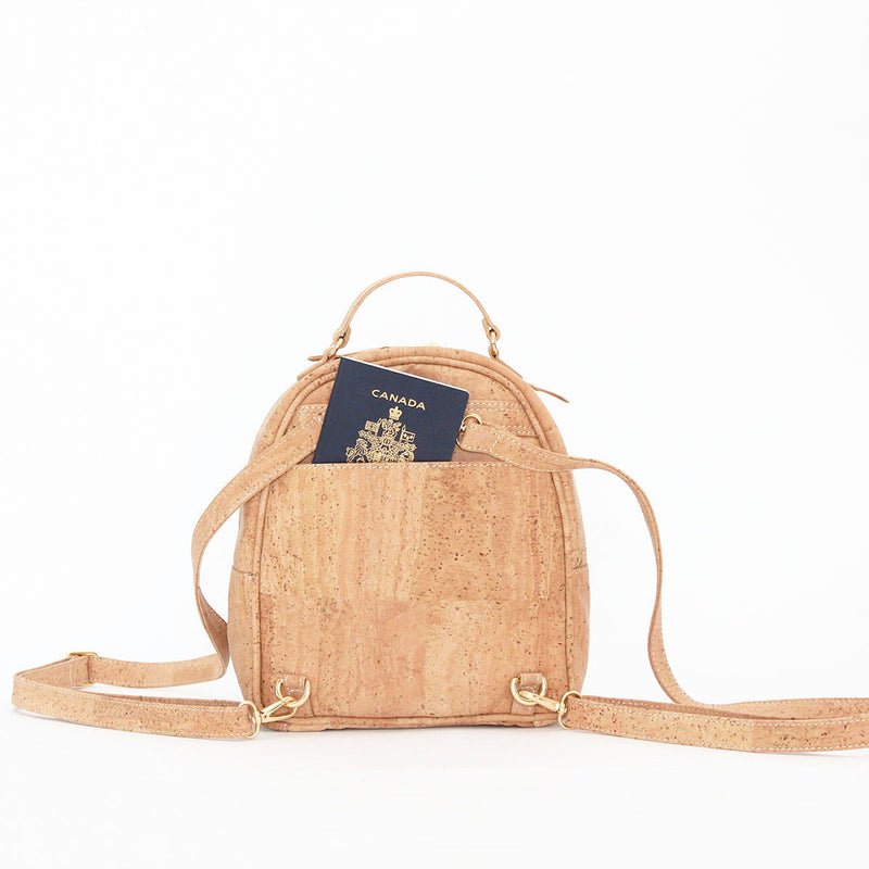 natural cork backpack in natural cork from portugal