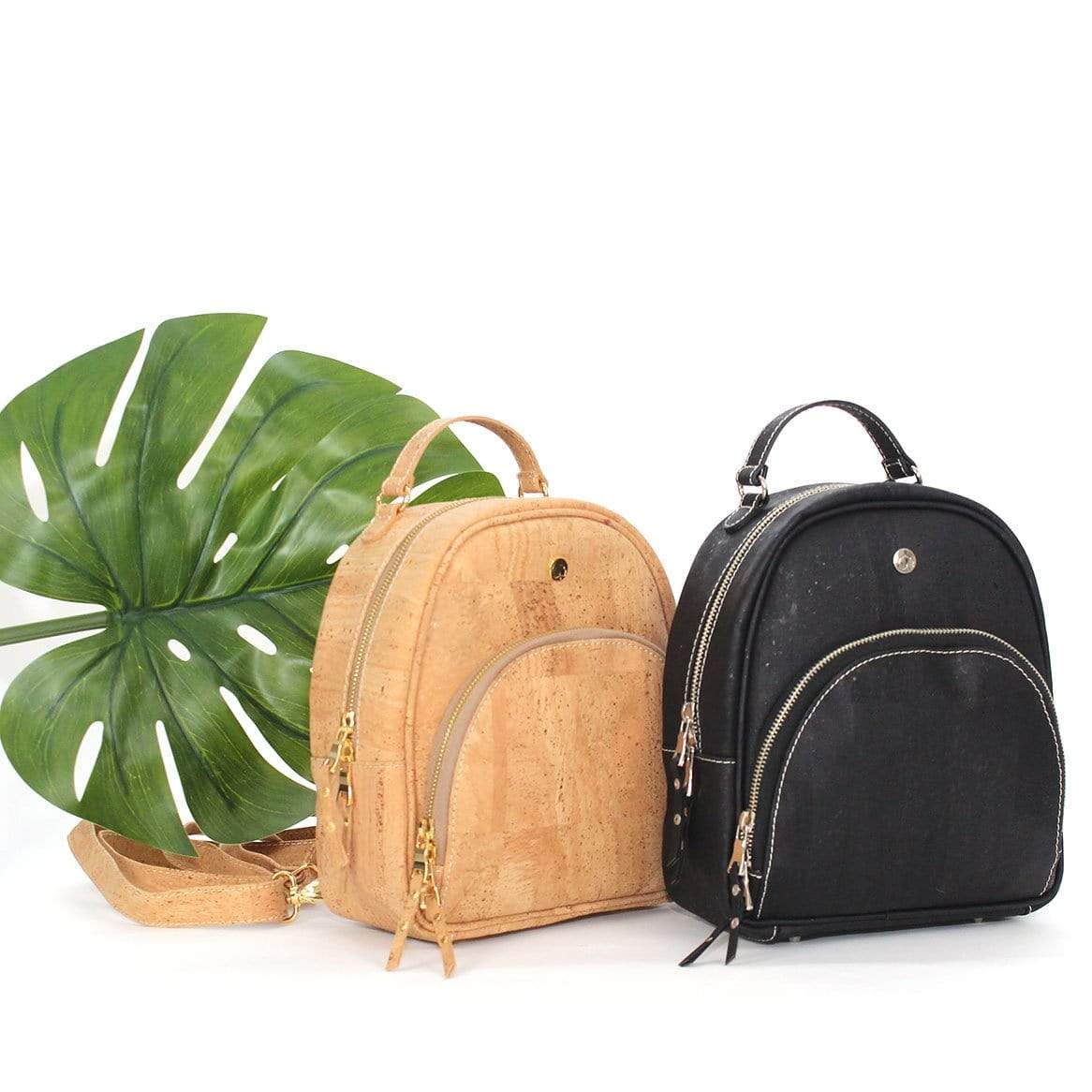 Taylor Cork Backpack – Natural with Gold Accents